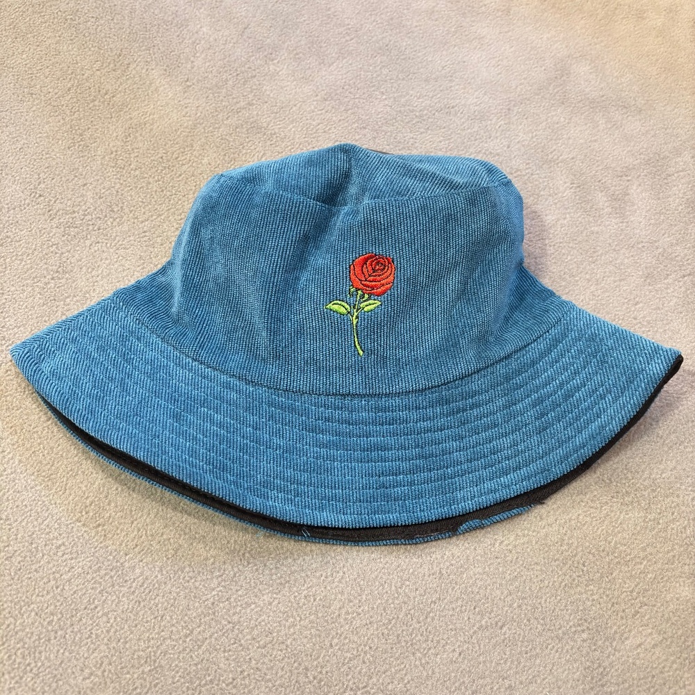 Eighty Eight Rose Bucket Hat Reversible Blue Black OSFA